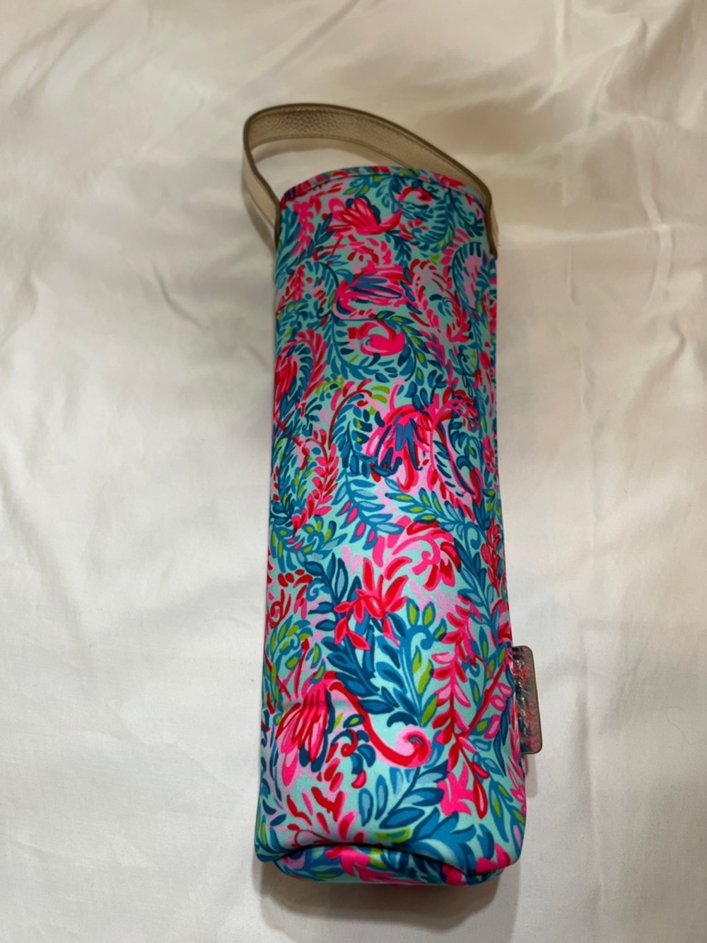 Lilly Pulitzer Colorful Floral Insulated Bottle Tote - Pink Blue Teal  NWOT
